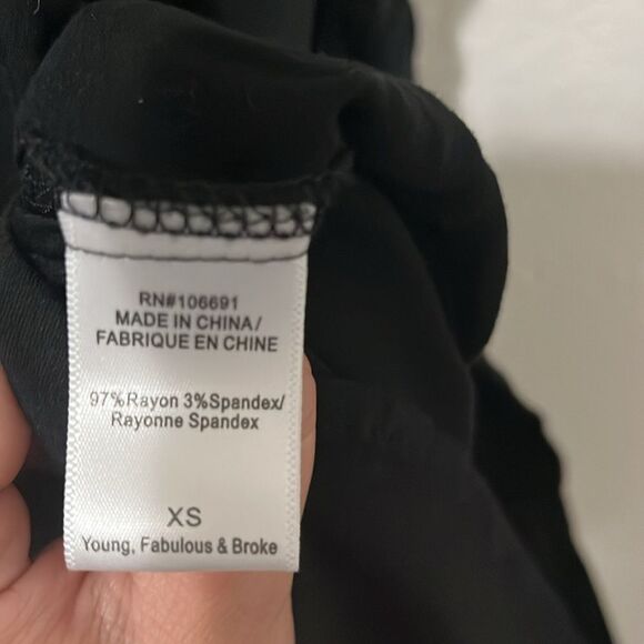 YOUNG FABULOUS & BROKE Classic Black Romper, Size XS - Picture 9 of 10